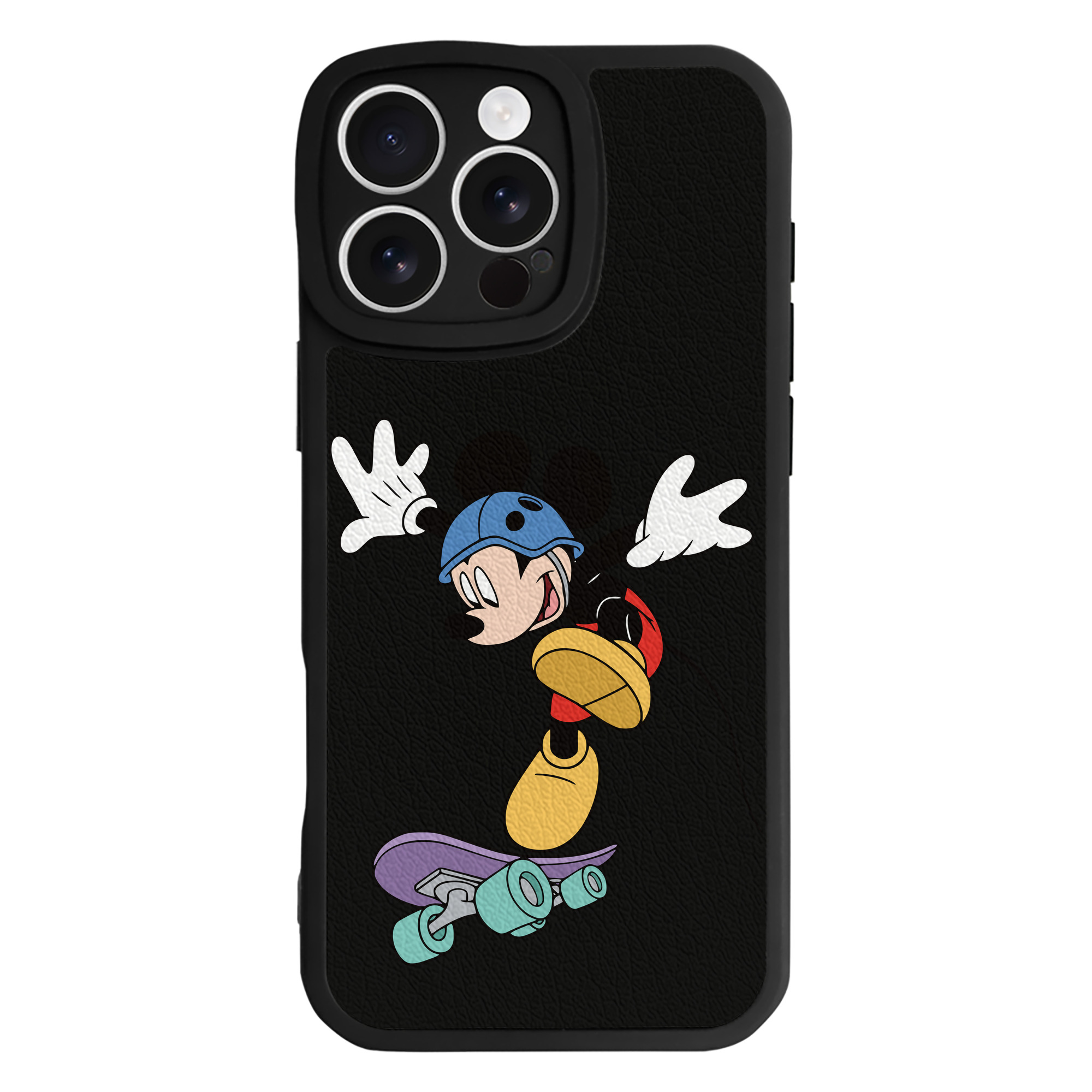 （画像用） ミッキーマウス Mickey Mouse 【iPhone 16シリーズ対応】シリコンスマホケース（レザー調） 材質：シリコン